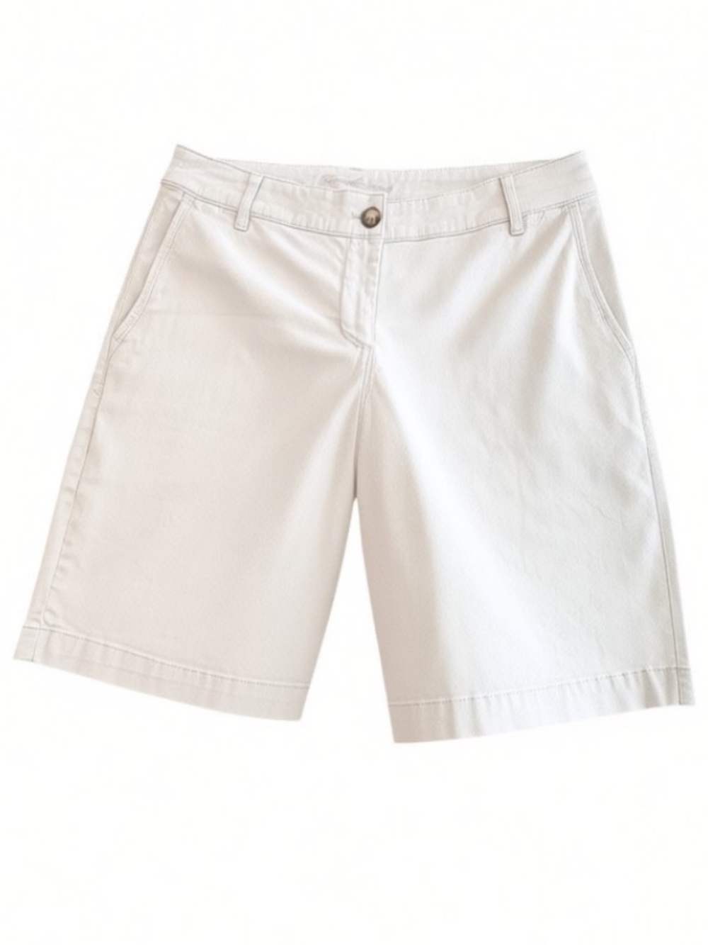 Tommy Bahama Chino Bermuda Shorts Beige Khaki Tan Linen Cotton Blend Size 8